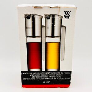 WMF Vinegar & Oil Dispenser Set W/ No-Drip Stainless Steel Essig Olspender
